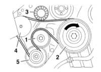 4.4.6 Снятие и установка клинового ремня Mercedes-Benz W203