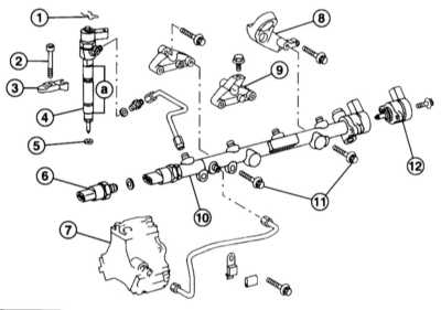 6.3.4 Снятие и установка форсунок Mercedes-Benz W203
