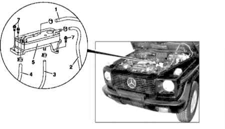 6.3.15 Снятие и установка охладителя топлива Mercedes-Benz W463
