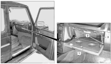 12.3.4 Снятие и установка вещевого ящика Mercedes-Benz W463