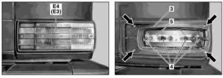 13.5.3 Снятие и установка задних комбинированных фонарей Mercedes-Benz W463