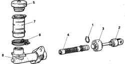 11.7 Главный цилиндр привода выключения сцепления - снятие, переборка и установка Mitsubishi Colt