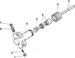 11.8 Рабочий цилиндр привода выключения сцепления - снятие, переборка и установка