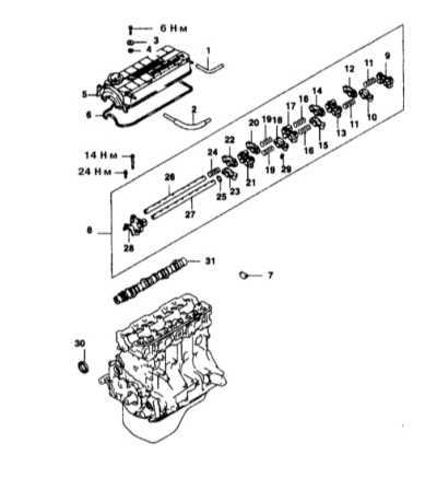 4.1.4 Снятие и установка сборок привода клапанов Mitsubishi Galant