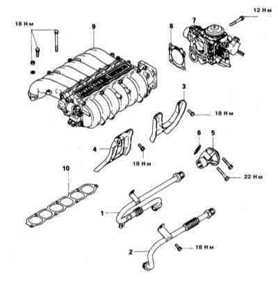 4.1.6 Снятие и установка впускного трубопровода Mitsubishi Galant