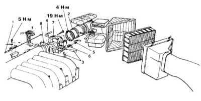 6.3 Снятие и установка корпуса дросселя Mitsubishi Galant
