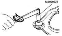 12.4 Проверка состояния верхних шаровых опор передней подвески (модели   Galant 1994 - 1998 г.г. вып.) Mitsubishi Galant