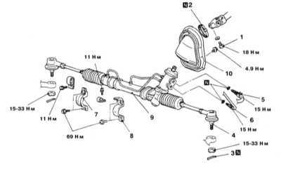 12.26 Снятие и установка гидроусиленного рулевого механизма Mitsubishi Galant