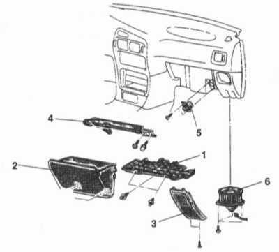 5.9 Замена электромотора привода вентилятора отопителя Mitsubishi Galant