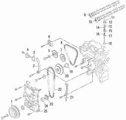 Детали механизма газораспределения двигателей GA14DE и GA16DE