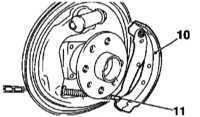 11.7 Замена башмаков барабанных тормозных механизмов задних колес Opel Astra