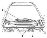 13.36 Снятие и установка элементов панели обтекателя ветрового стекла Opel Astra