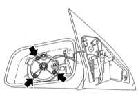 13.34 Снятие и установка компонентов электропривода зеркал заднего вида Opel Astra