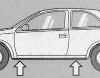 1.5 Поддомкрачивание и буксировка Opel Corsa