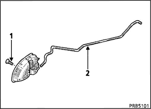 2.  Внутрення ручка привода замка передней двери Renault Kangoo