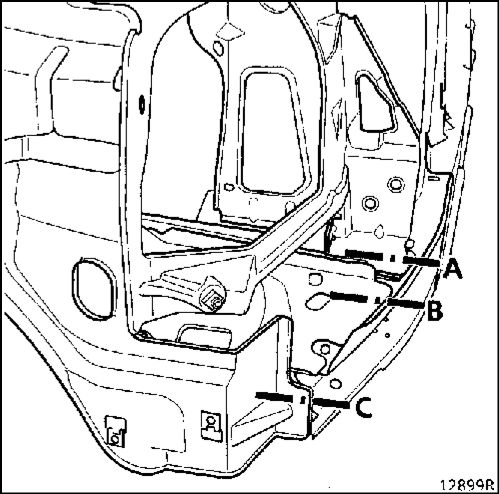 1.  Нижняя краяняя передняя поперечина кузова Renault Kangoo