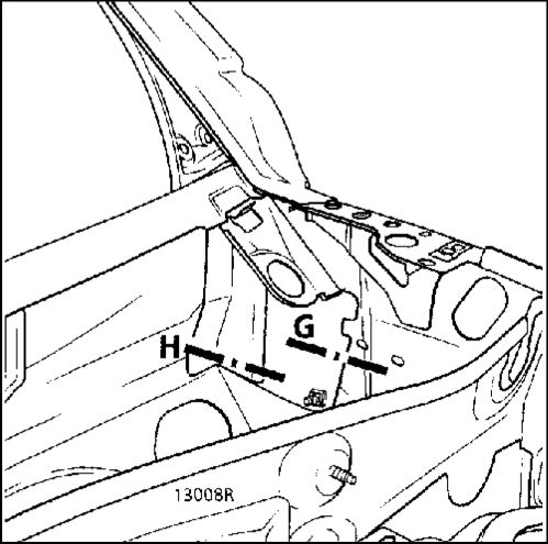 3.  Внутренняя панель передней стойки кузова - передний брызговик Renault Kangoo
