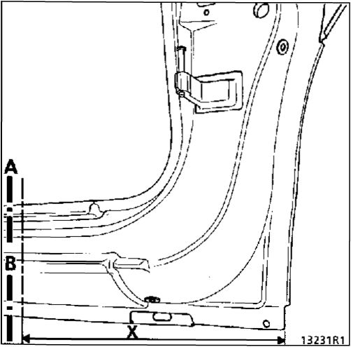 4.  Центральная стойка - нижняя секция боковины кузова Renault Kangoo