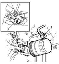 3.4.9 Снятие и установка кронштейна фильтра, термостата и редукционного клапана системы смазки двигателя Saab 95