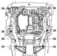 7.7 Снятие и установка РКПП дизельных двигателей V6 Saab 95