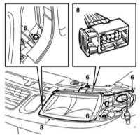 13.8 Снятие и установка осветительных приборов и замена их ламп Saab 95
