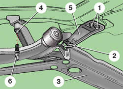 7.2.5 Снятие и установка кронштейна передней подвески Skoda Fabia