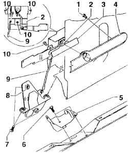 Сборочная схема замка крышки багажника