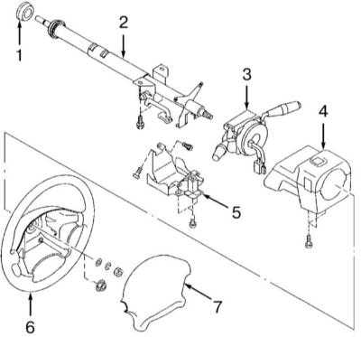 12.21 Рулевая колонка, - общая информация, меры предосторожности Subaru Forester