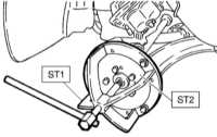 10.3.2 Снятие и установка поворотных кулаков, обслуживание ступичных   сборок передних колес Subaru Legacy Outback