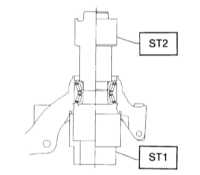 10.3.2 Снятие и установка поворотных кулаков, обслуживание ступичных   сборок передних колес Subaru Legacy Outback