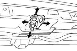 Регулировка положения скобы замка крышки багажника
