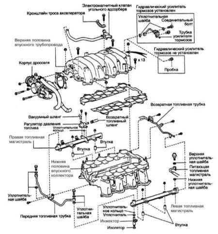 4.2.2 Снятие и установка впускного трубопровода Toyota Land Cruiser
