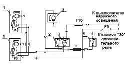 Схема включения очистителя и омывателя фар