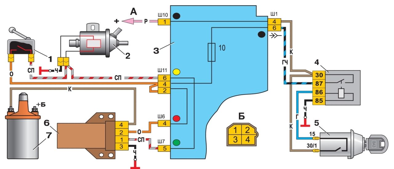 Схема зажигания ваз 2109 реле зажигания