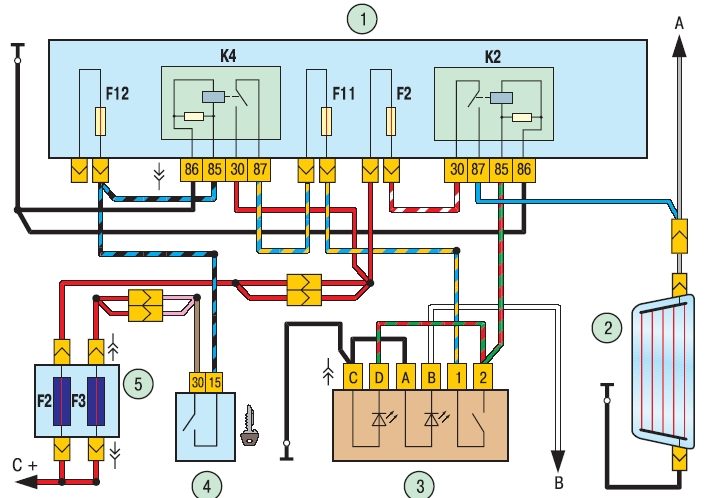 Схема освещения ваз 2170