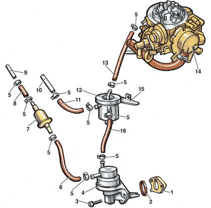 3.1.5 Снятие и установка топливного насоса Volkswagen Golf II