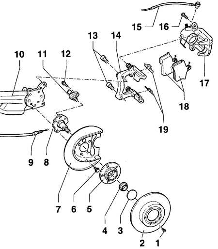 12.5.1 Замена задних тормозных колодок на дисковых тормозах Volkswagen Golf IV