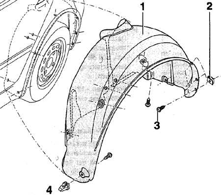 13.10 Снятие и установка облицовки ниши заднего крыла Volkswagen Golf IV