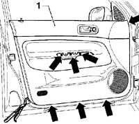 13.15.5 Снятие и установка внутренней отделки двери Volkswagen Golf IV