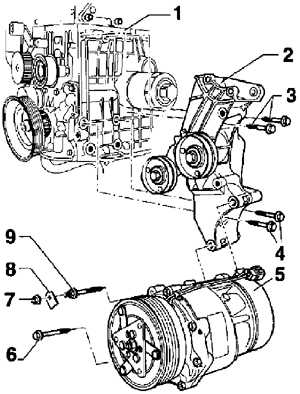 6.10 Кронштейны компрессора кондиционера Volkswagen Golf IV