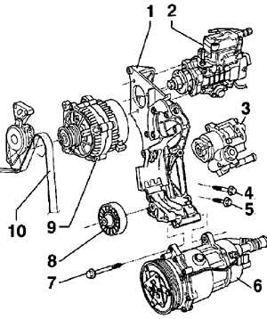 6.10 Кронштейны компрессора кондиционера Volkswagen Golf IV