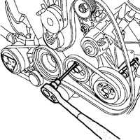 3.7.5 Снятие и установка поликлинового ремня Volkswagen Passat B5