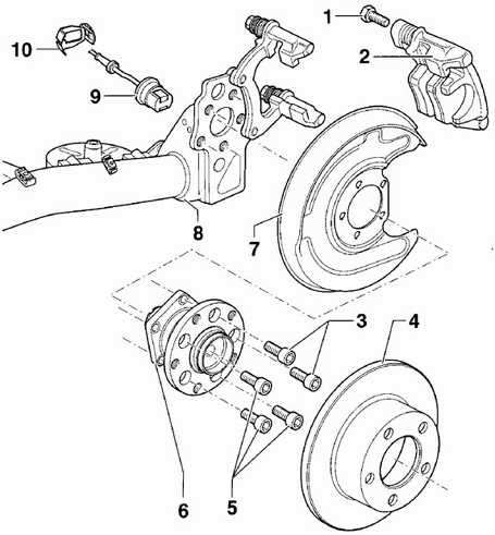 9.2.4 Снятие и установка подшипников/ступиц задних колес Volkswagen Passat B5