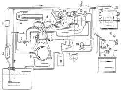 Компоновка деталей системы впрыска Magnetti-Marelli 1 AV