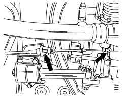 Крепление троса на нижней стороне корпуса рычага переключения передач