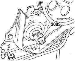 Съемник 3083 переднего сальника коленчатого вала. Заверните болт с внутренней шестигранной головкой до упора