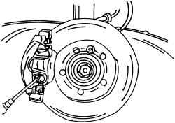 Снятие пружинного хомута со скобы дискового колесного тормозного механизма