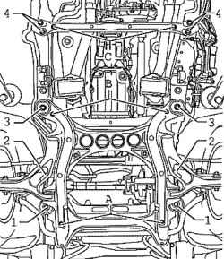 2.5.2 Снятие и установка подушек и опор двигателя (правая и левая)