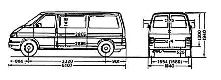 1.1.1.1 База 3320 мм Volkswagen Transporter